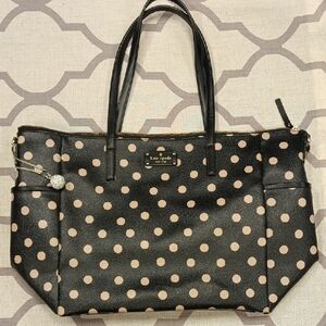 Kate Spade Black Tote with Cream Dots